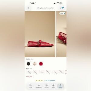 Jeffrey Campbell Netted Shelly Flats in Patent Leather 8.5